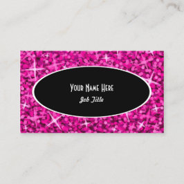 Glitz Roze Black Oval-visitekaartje Visitekaartje
