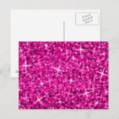 Glitz roze briefkaart (Voorkant / Achterkant)