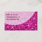 Glitz Roze Curve-bedrijfskaartsjabloon Visitekaartje (Achterkant)