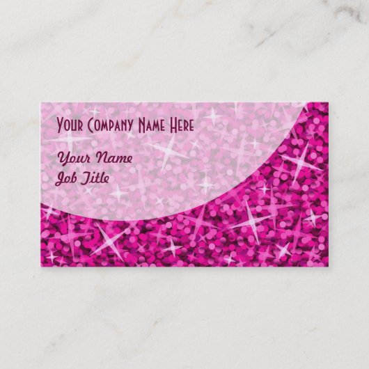 Glitz Roze Curve-bedrijfskaartsjabloon Visitekaartje (Voorkant)