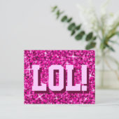 Glitz Roze 'LOL'! briefkaart (Staand voorkant)