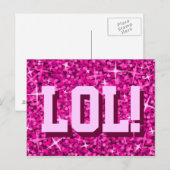 Glitz Roze 'LOL'! briefkaart (Voorkant / Achterkant)