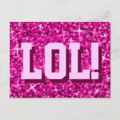 Glitz Roze 'LOL'! briefkaart (Voorkant)