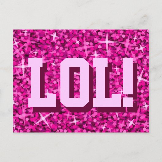 Glitz Roze 'LOL'! briefkaart (Voorkant)