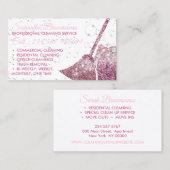 Glitz Roze Luxe Schoonmaakster Janitorial Visitekaartje (Voorkant / Achterkant)