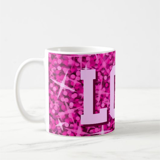 Glitz Roze print mok "LOL!" (Links)