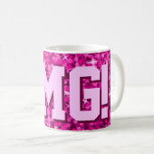 Glitz Roze print mok 'OMG'! (Voorkant rechts)