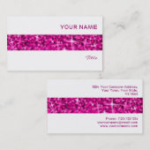 Glitz Roze stripe visitekaartje wit (Voorkant / Achterkant)