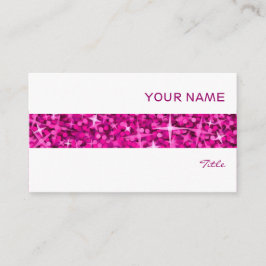 Glitz Roze stripe visitekaartje wit