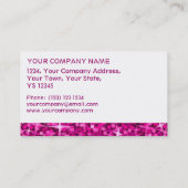 Glitz Roze witte streep model visitekaartje (Achterkant)