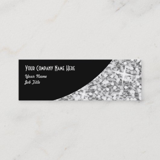 Glitz "Silver" Black Curve visitekaartje skinny (Voorkant)