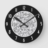 Glitz "Silver" Black "Numbers", klok rond (Voorkant)