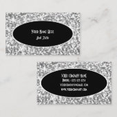Glitz "Silver" Black Oval visitekaartje (Voorkant / Achterkant)