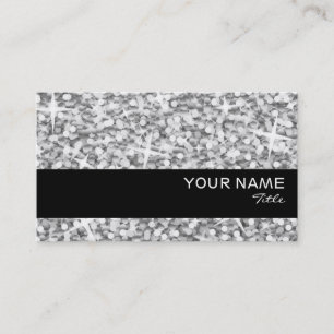 Glitz "Silver" Black stripe-kaartsjabloon Visitekaartje
