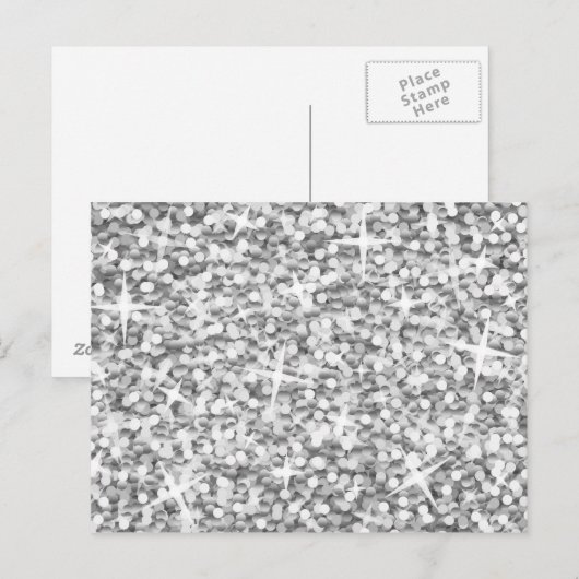 Glitz "Silver" briefkaart (Voorkant / Achterkant)