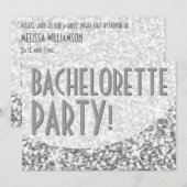 Glitz "Silver"-curve "Bachelorette Party" Kaart (Voorkant / Achterkant)
