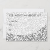 Glitz "Silver"-curve "Party!" uitnodiging (Achterkant)