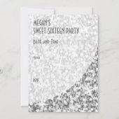 Glitz "Silver"-curve "Sweet 16"-uitnodiging Kaart (Achterkant)