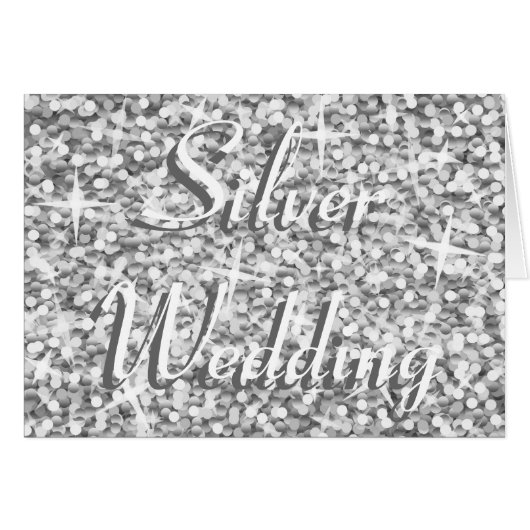 Glitz "Silver"-kaart "Silver Wedding" (Voorkant Horizontaal)