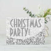 Glitz "Silver"-kromme "Kerstfeest"-uitnodiging Kaart (Staand voorkant)