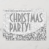 Glitz "Silver"-kromme "Kerstfeest"-uitnodiging Kaart (Voorkant / Achterkant)