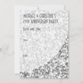 Glitz "Silver"-kromme "VIP Pass"-uitnodiging Kaart (Achterkant)