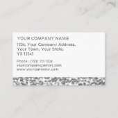 Glitz "Silver"-sjabloon voor witte stripe visiteka Visitekaartje (Achterkant)