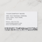 Glitz "Silver"-sjabloon voor witte stripe visiteka Visitekaartje (Achterkant)