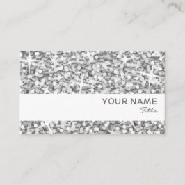 Glitz "Silver"-sjabloon voor witte stripe visiteka Visitekaartje