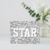Glitz "Silver" STAR-briefkaart Briefkaart (Staand voorkant)