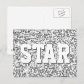 Glitz "Silver" STAR-briefkaart Briefkaart (Voorkant / Achterkant)