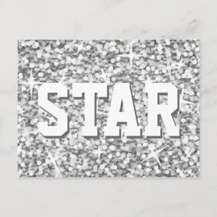 Glitz "Silver" STAR-briefkaart Briefkaart