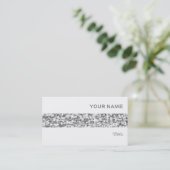 Glitz "Silver" stripe visitekaartje wit (Staand voorkant)
