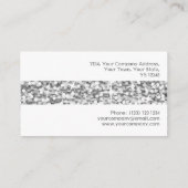 Glitz "Silver" stripe visitekaartje wit (Achterkant)