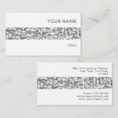 Glitz "Silver" stripe visitekaartje wit (Voorkant / Achterkant)