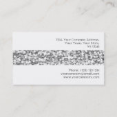 Glitz "Silver" stripe visitekaartje wit (Achterkant)