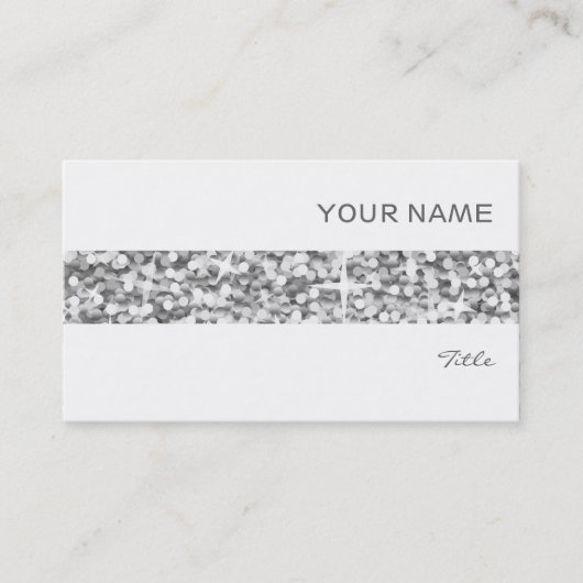 Glitz "Silver" stripe visitekaartje wit (Voorkant)