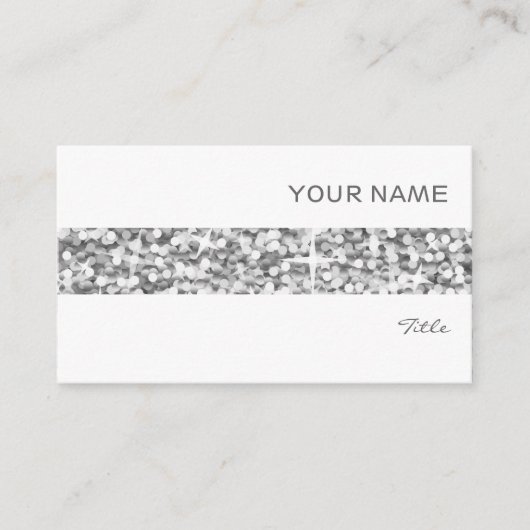 Glitz "Silver" stripe visitekaartje wit (Voorkant)