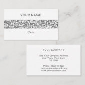 Glitz "Silver" stripe visitekaartje wit achterzijd (Voorkant / Achterkant)