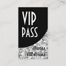 Glitz Silver 'VIP Pass' Black Curve-visitekaartje Visitekaartje