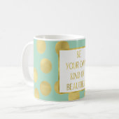 Glitz-Stippen van Mint en Gold zijn prachtig Koffiemok (Voorkant links)