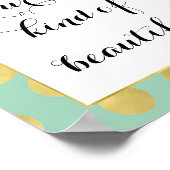 Glitz-Stippen van Mint en Gold zijn prachtig Poster (Hoek)