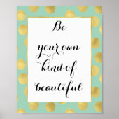 Glitz-Stippen van Mint en Gold zijn prachtig Poster (Voorkant)