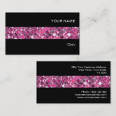 Glitz Tegels Hot Pink 1 tegel streep zwart Visitekaartje (Voorkant / Achterkant)
