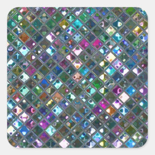 Glitz Tegels Meerkleurig 2 print sticker vierkant