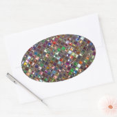 Glitz-Tegels Multicolf sticker ovaal (Envelop)