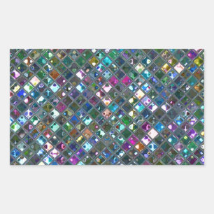 Glitz-Tegels Multicolored 2-afdrukrechthoek Rechthoekige Sticker