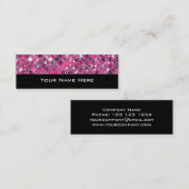 Glitz Tiles Hot Pink 1 skinny Black Mini Visitekaartje (Voorkant / Achterkant)