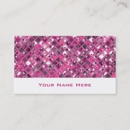 Glitz Tiles Hot Pink 1 visitekaartje wit