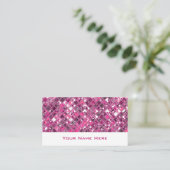 Glitz Tiles Hot Pink 1 visitekaartje wit (Staand voorkant)
